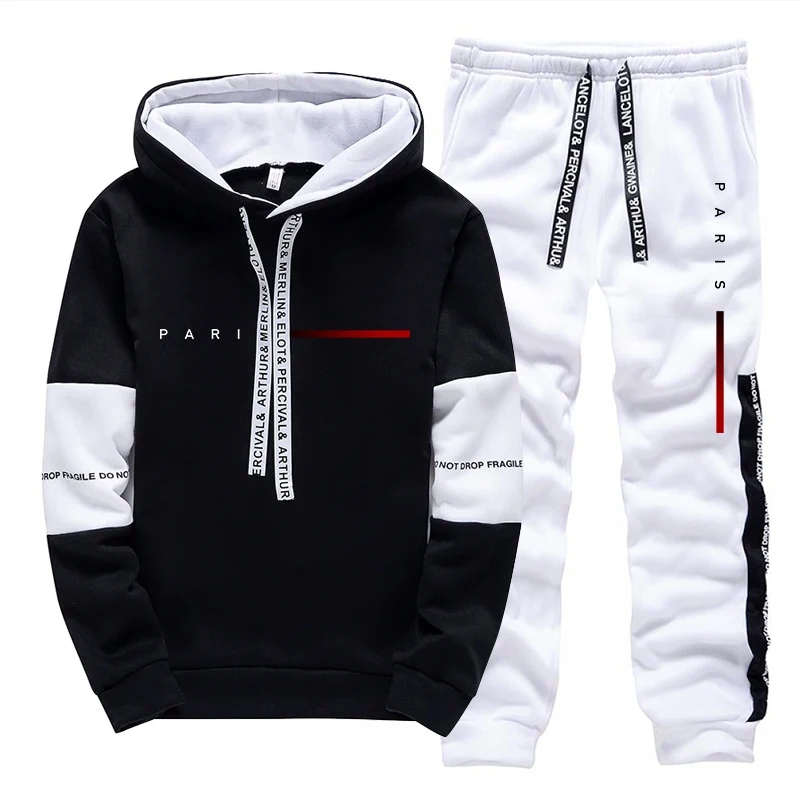 Fashion Streetwear - Paris Fashion Hoodie Streetwear Men's Set