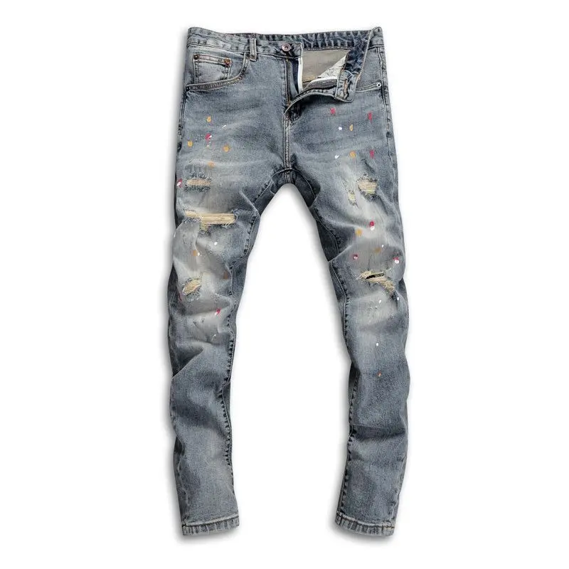 Distressed Jean Rip - Men's Vintage Denim with Ripped Distressed