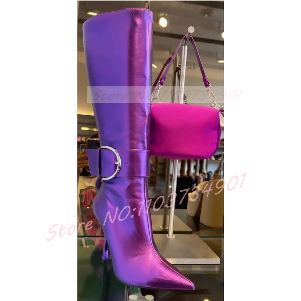 Belt Buckle Ankle Strap Purple - огляд і ціна Street Fashion Lady