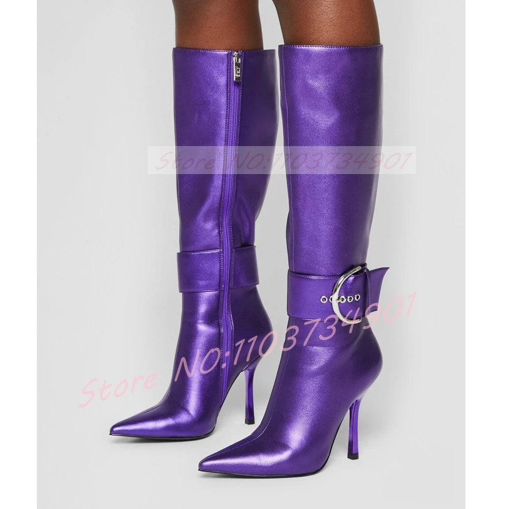 Belt Buckle Ankle Strap Purple - огляд і ціна Street Fashion Lady
