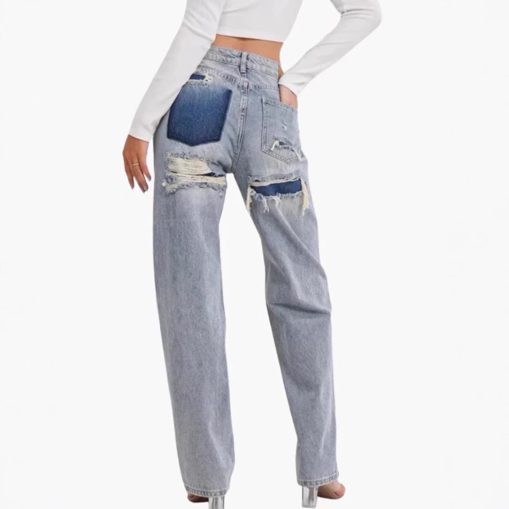 Women's Mid Waist Loose Fit Di - огляд і ціна Distressed Jean Rip