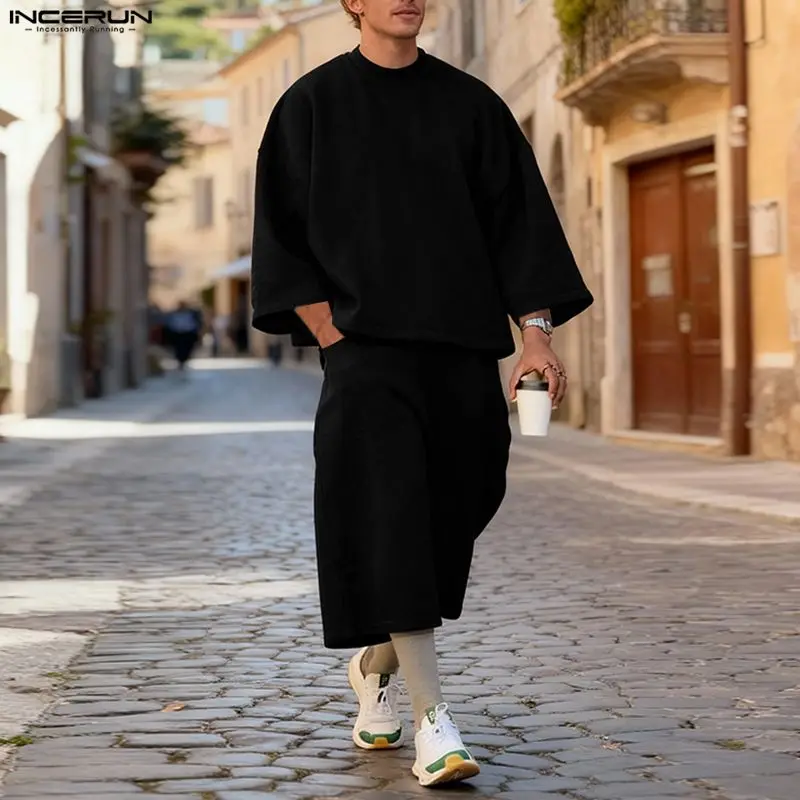 INCERUN Men Sets Solid Color B - огляд і ціна Fashion Streetwear