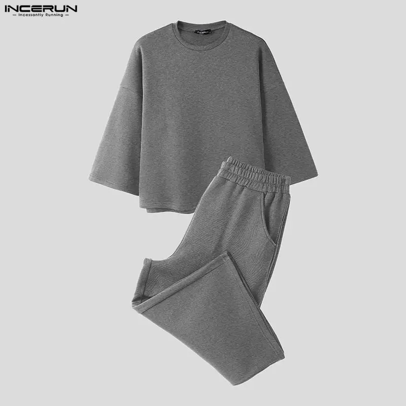 INCERUN Men Sets Solid Color B - огляд і ціна Fashion Streetwear