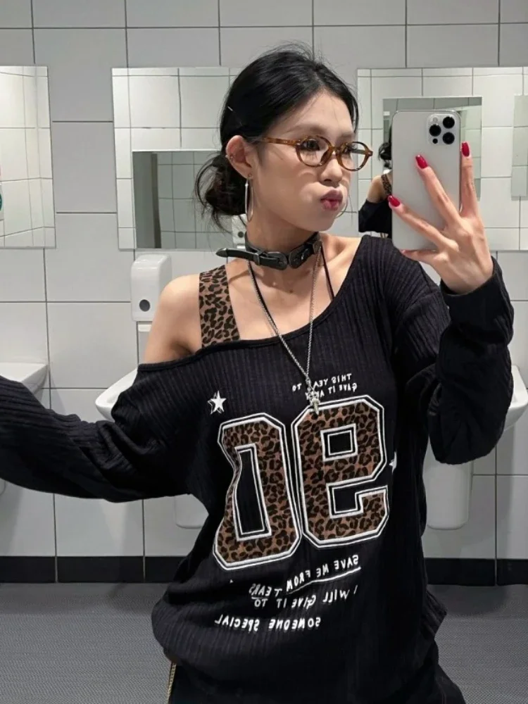 Y2K Patchwork Leopard Print T- - огляд і ціна Fashion Streetwear