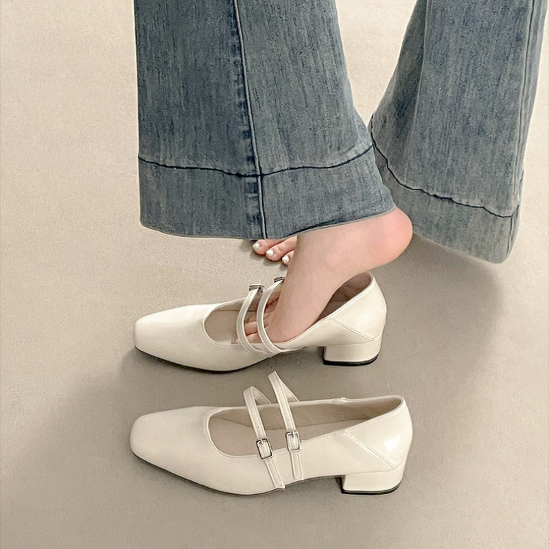Square Toe Low Heel Women Silv - огляд і ціна Street Fashion Lady