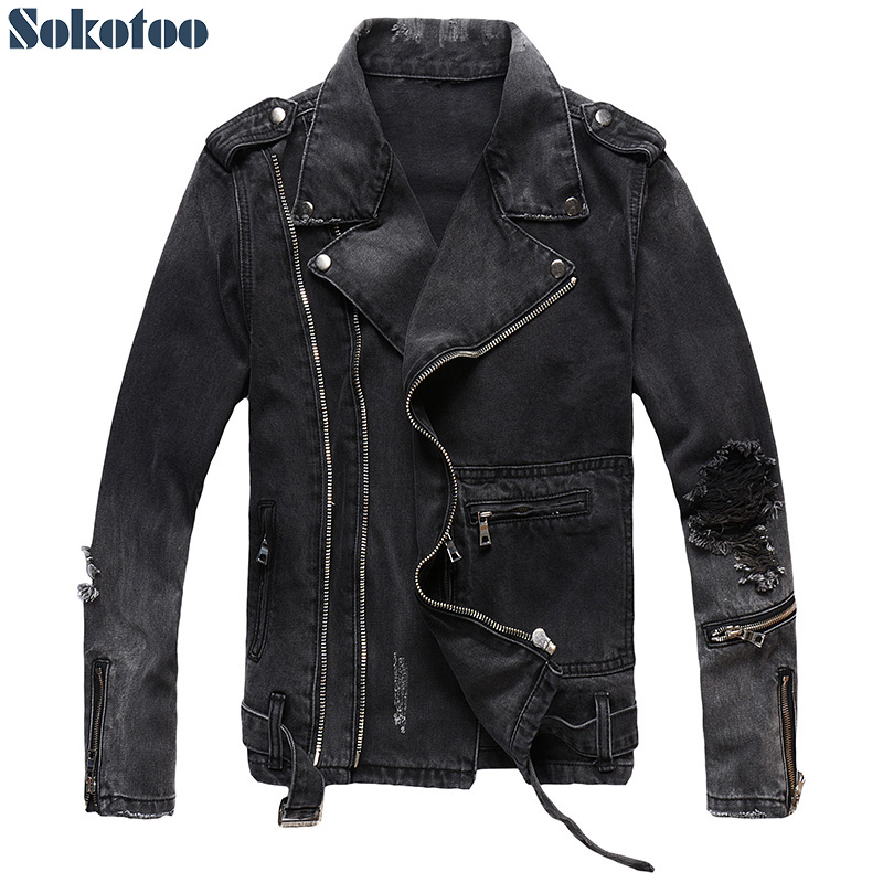 Sokotoo Men's zippers black de - огляд і ціна Distressed Jean Rip